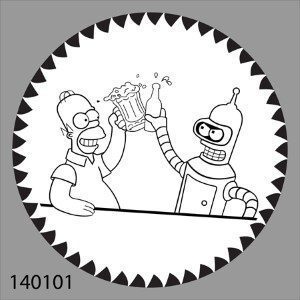 99140101 Futurama Simpsons Bender and Homer