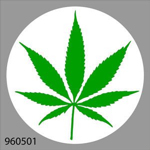 99960501 Cannabis Leaf One White